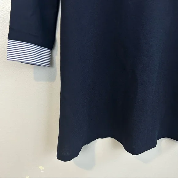 Sandro Gigi Blue Sandro Sheath Mini Dress w/ Striped Rhinestone Cuffs Medium - Picture 5 of 13